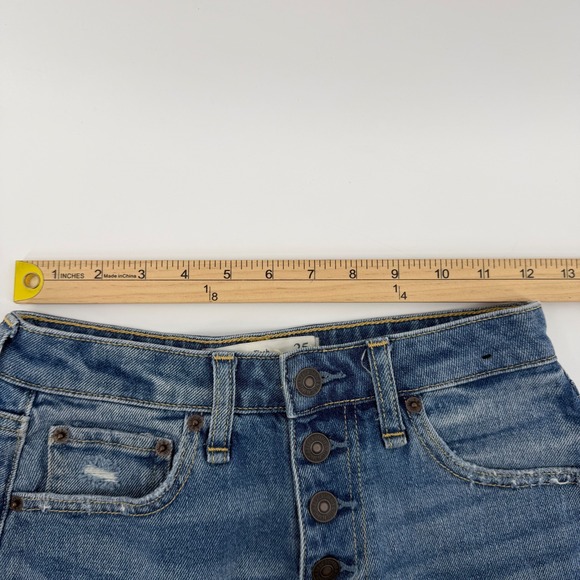 Abercrombie & Fitch Shorts Women 25 Medium Wash High Rise Curve Love Button Fly - Picture 4 of 8